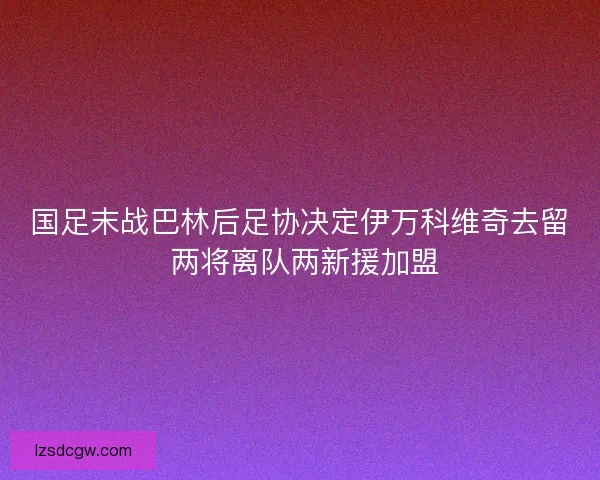 国足末战巴林后足协决定伊万科维奇去留 两将离队两新援加盟